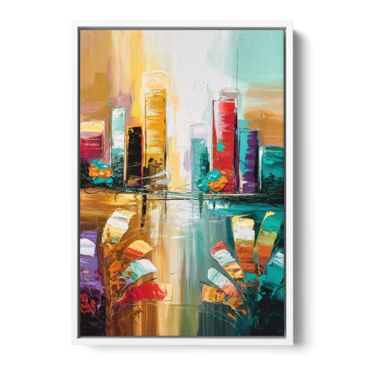 Grand Rapids Artistic City Vibes - White Framed Canvas Wall Art - Front