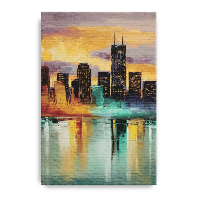 Grand Rapids Cityscape Reflections Front - Canvas Wall Art