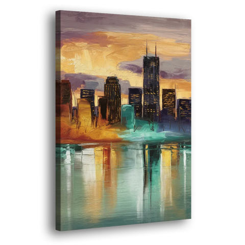 Grand Rapids Cityscape Reflections - Canvas Wall Art