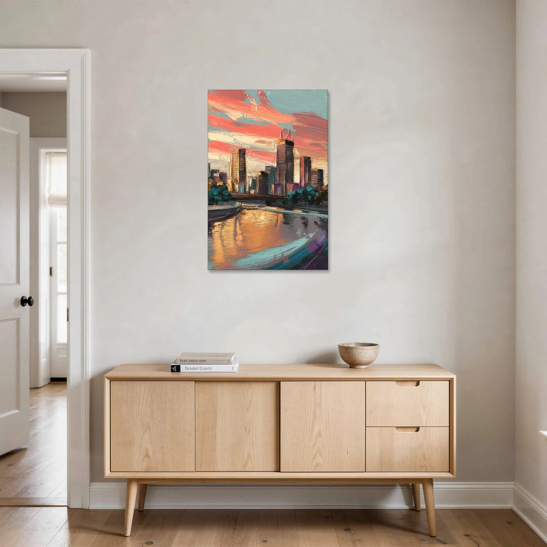 Grand Rapids Downtown Skyline - Canvas Wall Art - Coffee Table - 24x36