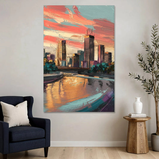 Grand Rapids Downtown Skyline - Canvas Wall Art - Sofa - 40x60