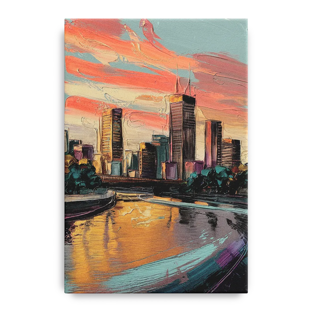 Grand Rapids Downtown Skyline Front - Canvas Wall Art