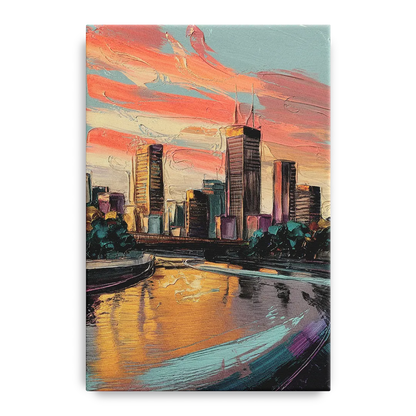 Grand Rapids Downtown Skyline Front - Canvas Wall Art