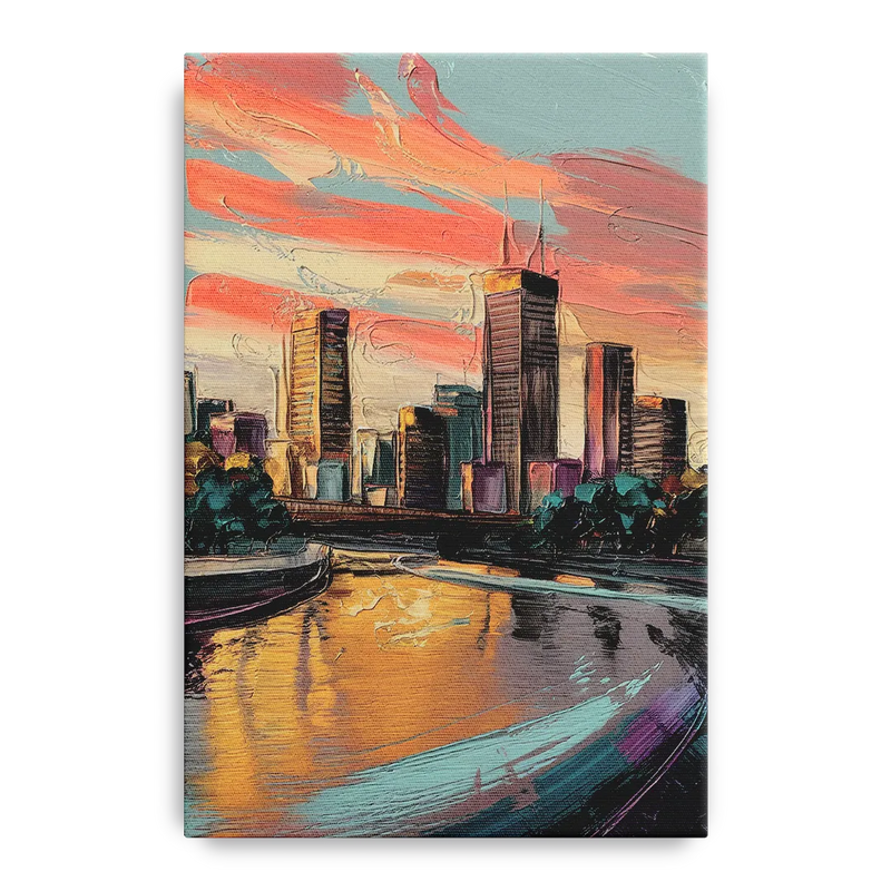 Grand Rapids Downtown Skyline Front - Canvas Wall Art