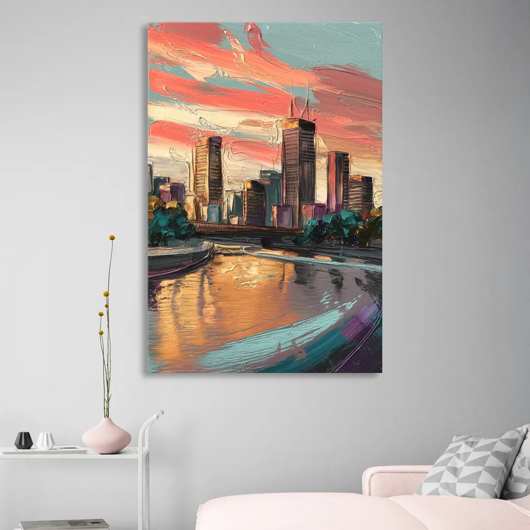 Grand Rapids Downtown Skyline Living Room - Canvas Wall Art