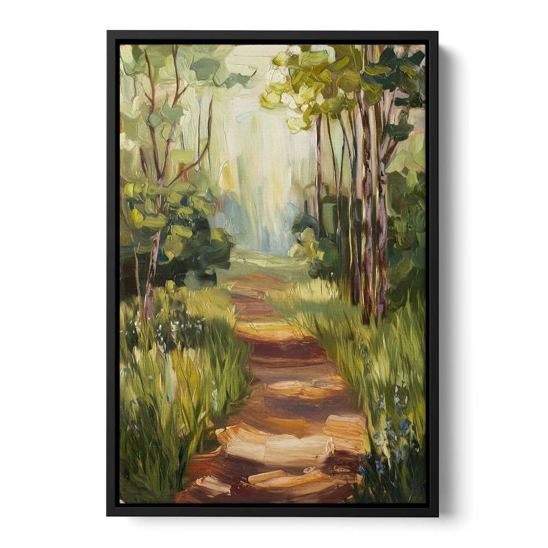 Grand Rapids Forest and Trails Front - Black Canvas Wall Art