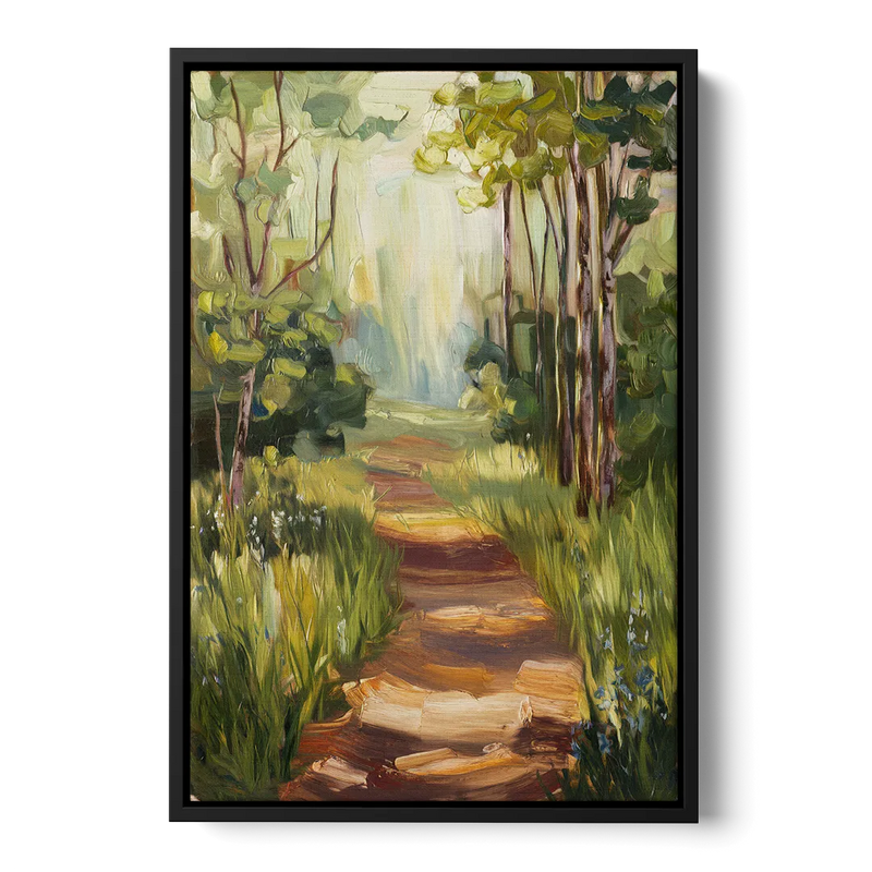 Grand Rapids Forest and Trails Front - Black Canvas Wall Art