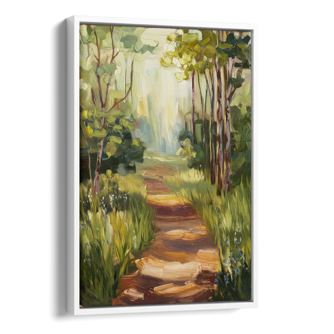 Grand Rapids Forest and Trails Side - White Canvas Wall Art