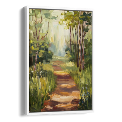 Grand Rapids Forest and Trails Side - White Canvas Wall Art