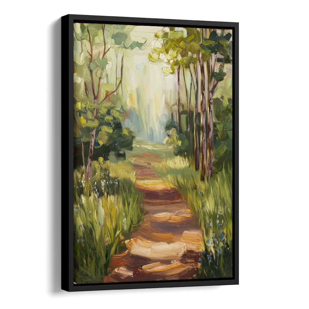 Grand Rapids Forest and Trails Side - Black Canvas Wall Art