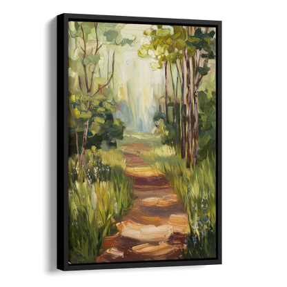 Grand Rapids Forest and Trails Side - Black Canvas Wall Art