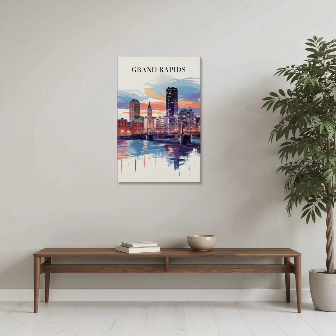 Grand Rapids Historic Landmarks - Canvas Wall Art - Coffee Table - 24x36