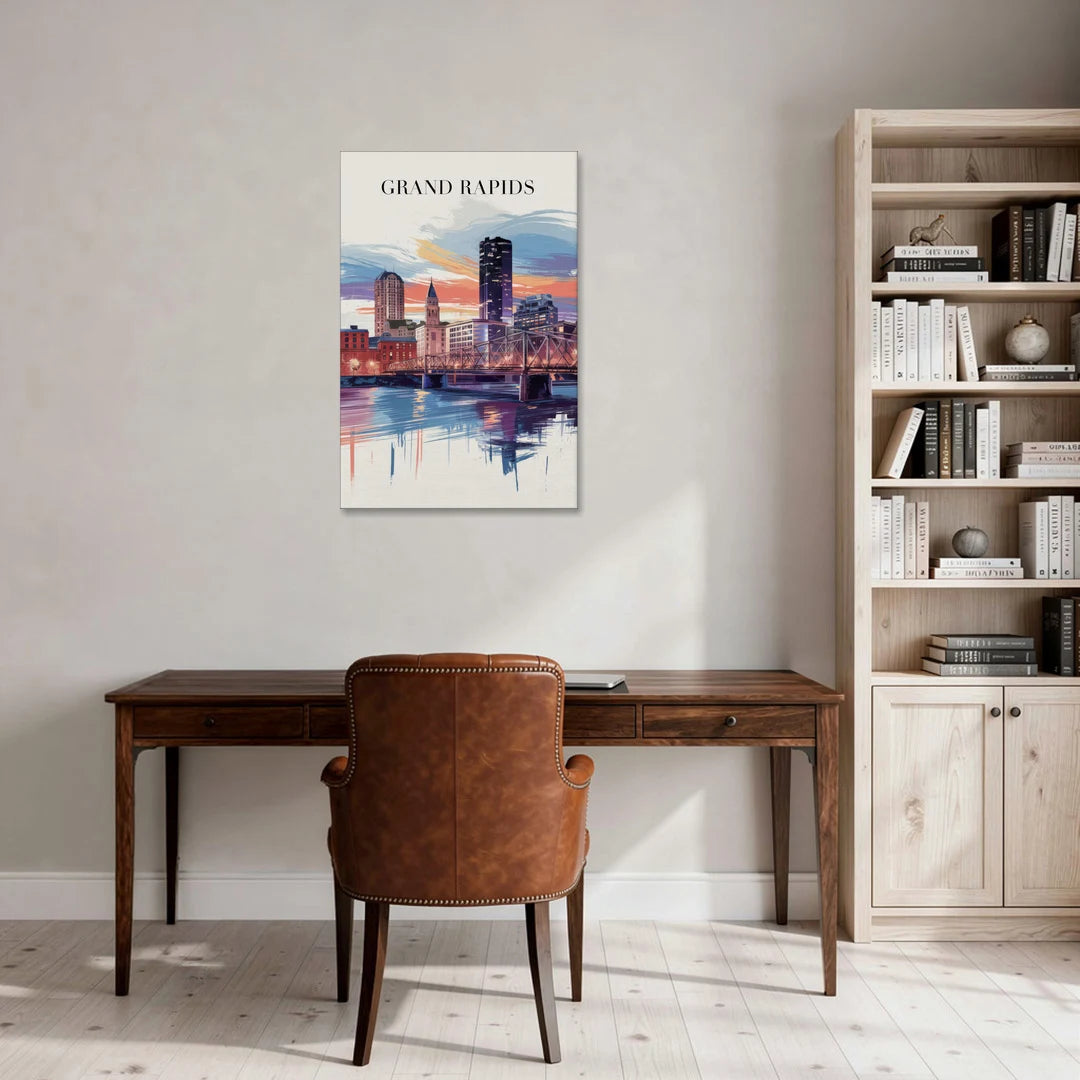 Grand Rapids Historic Landmarks - Canvas Wall Art - Office - 24x36