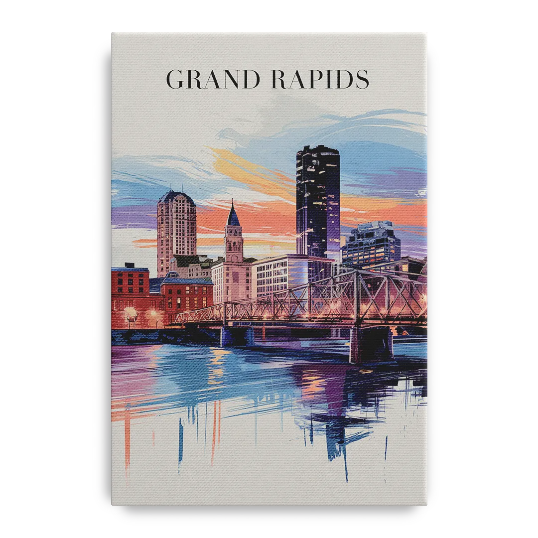 Grand Rapids Historic Landmarks Front - Canvas Wall Art
