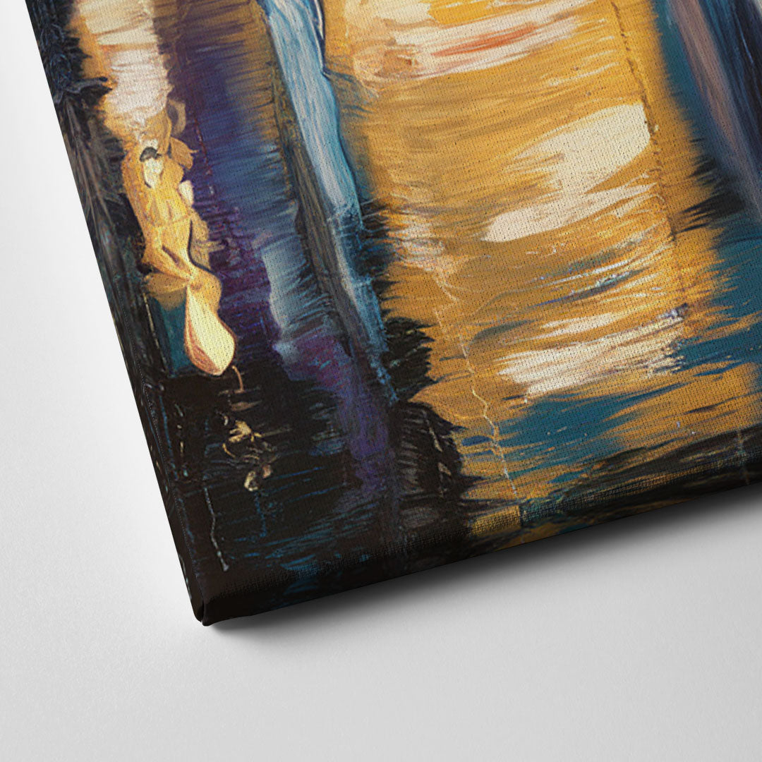 Grand Rapids Nighttime Skyline Glow Canvas Close Up