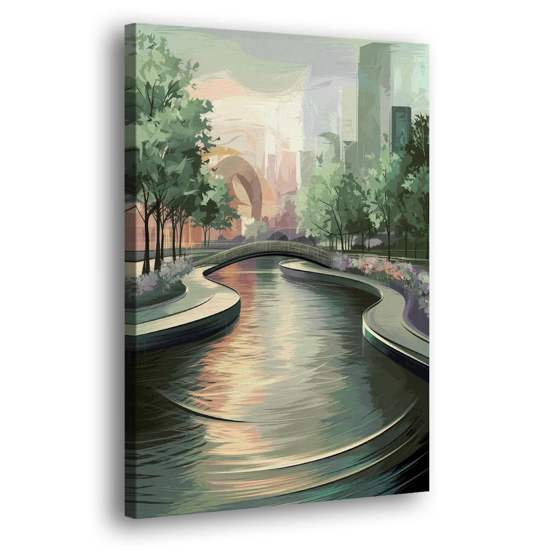 Grand Rapids Riverwalk Serenity Side - Canvas Wall Art