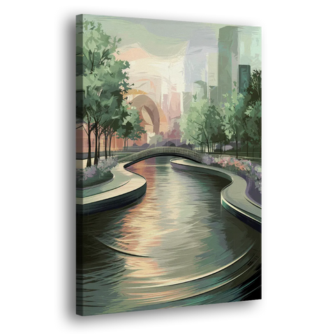 Grand Rapids Riverwalk Serenity - Canvas Wall Art