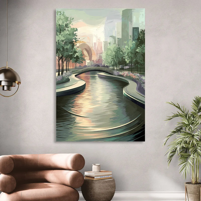 Grand Rapids Riverwalk Serenity Living Room - Canvas Wall Art