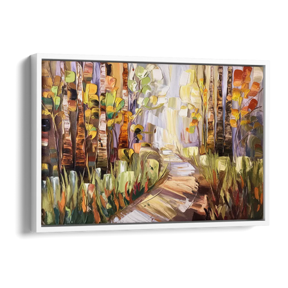 Grand Rapids Seasonal Foliage Side - White Canvas Wall Art