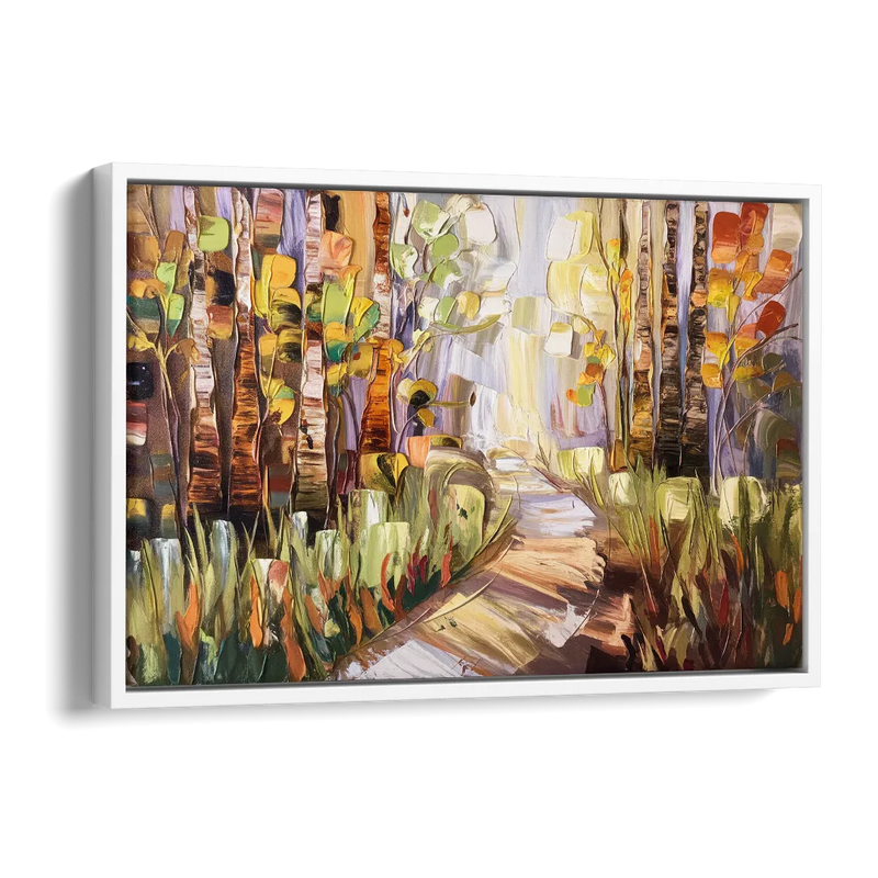 Grand Rapids Seasonal Foliage Side - White Canvas Wall Art