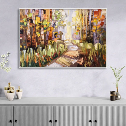 Grand Rapids Seasonal Foliage Sitting Room - White Canvas Wall Art