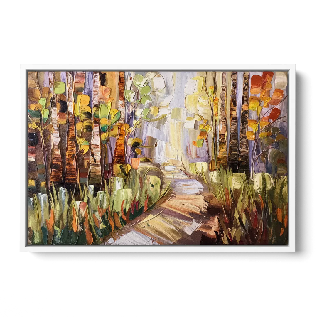 Grand Rapids Seasonal Foliage Front - White Canvas Wall Art