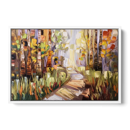 Grand Rapids Seasonal Foliage Front - White Canvas Wall Art