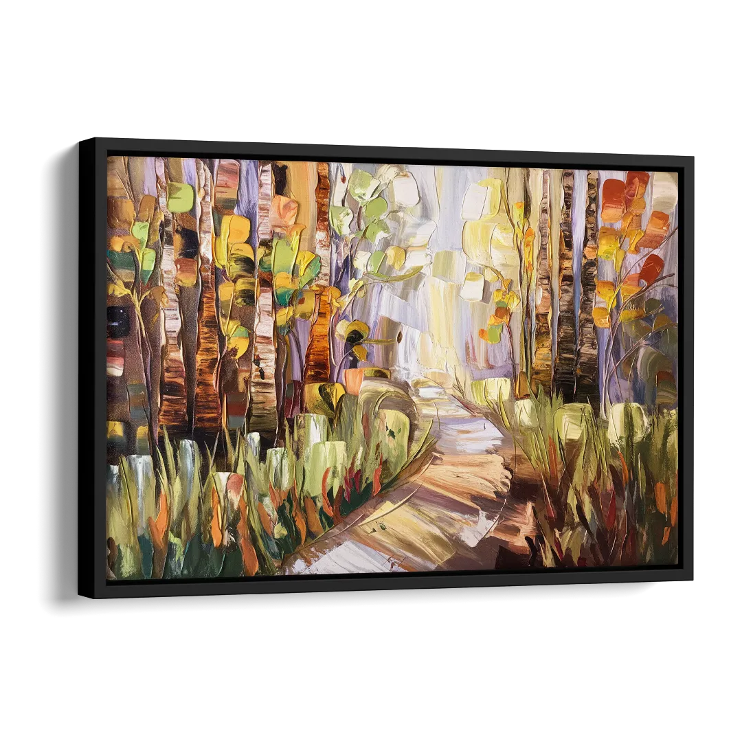 Grand Rapids Seasonal Foliage Side - Black Canvas Wall Art