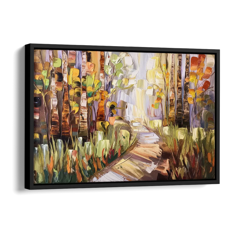 Grand Rapids Seasonal Foliage Side - Black Canvas Wall Art