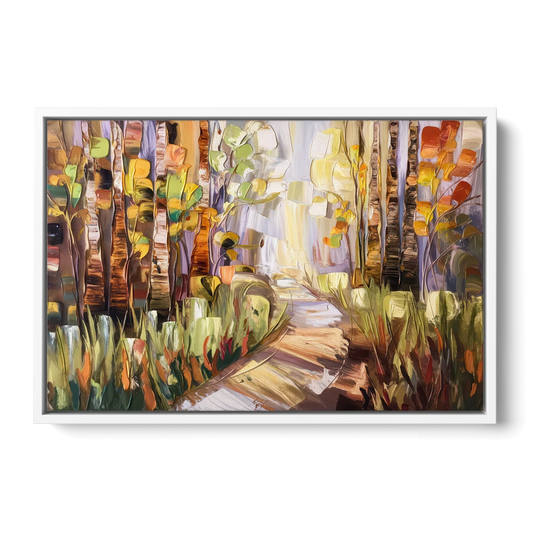 Grand Rapids Seasonal Foliage - White Framed Canvas Wall Art - Front