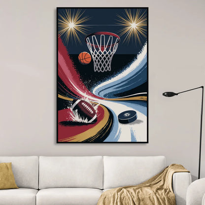 Grand Rapids Sports Team Pride Sitting Room - Black Canvas Wall Art