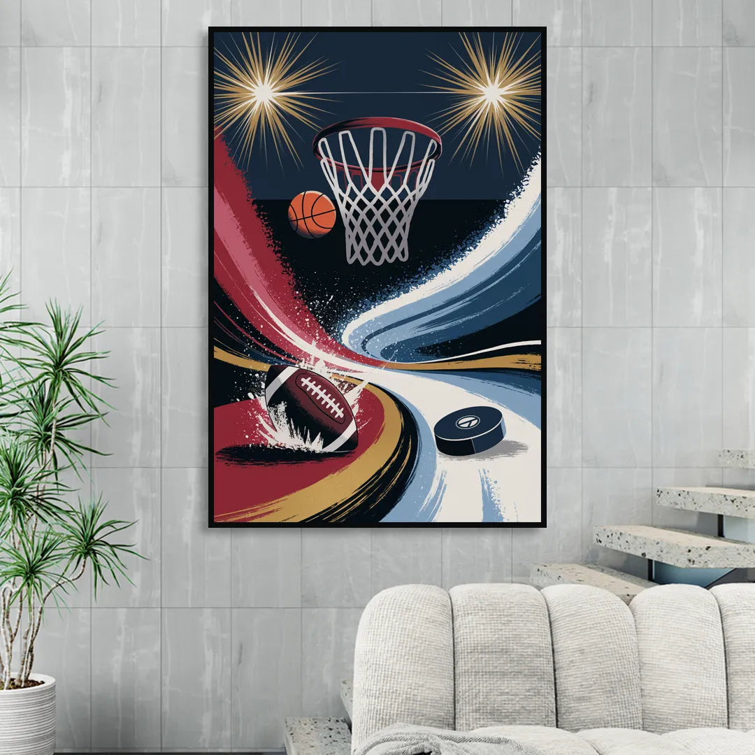 Grand Rapids Sports Team Pride Living Room - Black Canvas Wall Art