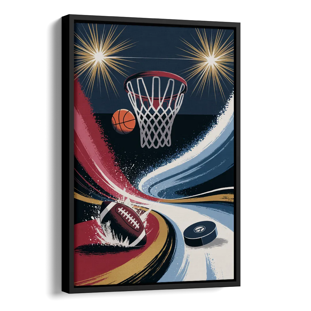 Grand Rapids Sports Team Pride Side - Black Canvas Wall Art