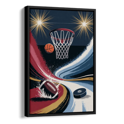 Grand Rapids Sports Team Pride Side - Black Canvas Wall Art
