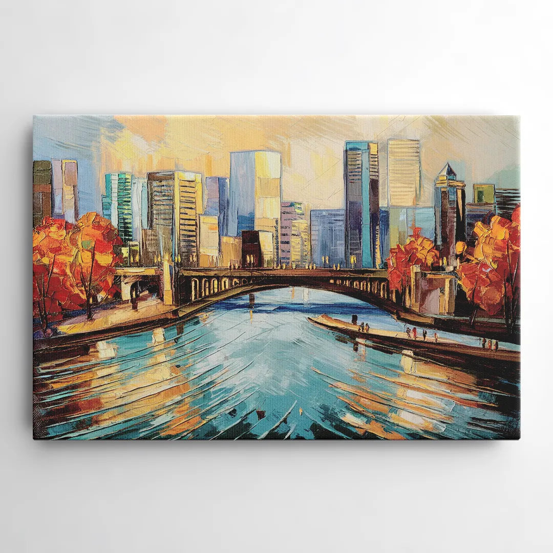 Grand Rapids Urban River Views - Canvas Wall Art