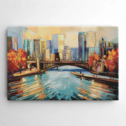 Grand Rapids Urban River Views - Canvas Wall Art