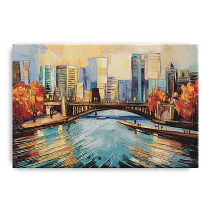 Grand Rapids Urban River Views Front - Canvas Wall Art