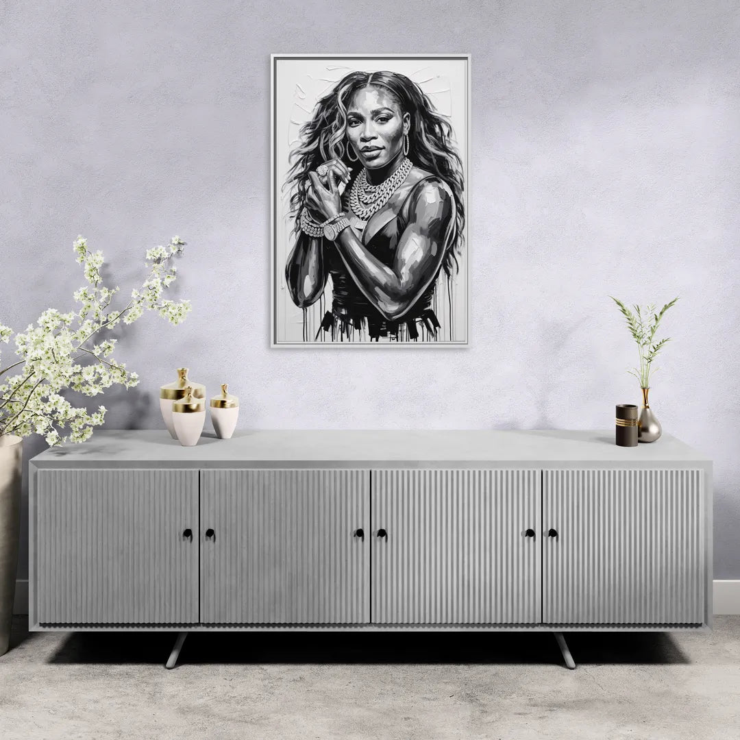 Grand Slam - Living Room White Frame Canvas