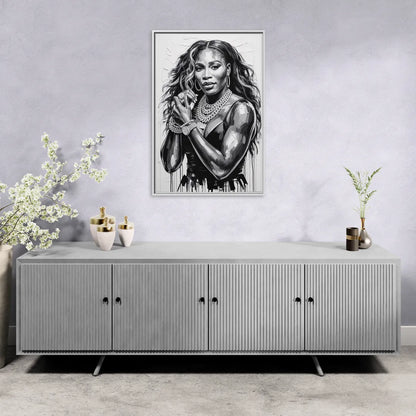 Grand Slam - Living Room White Frame Canvas