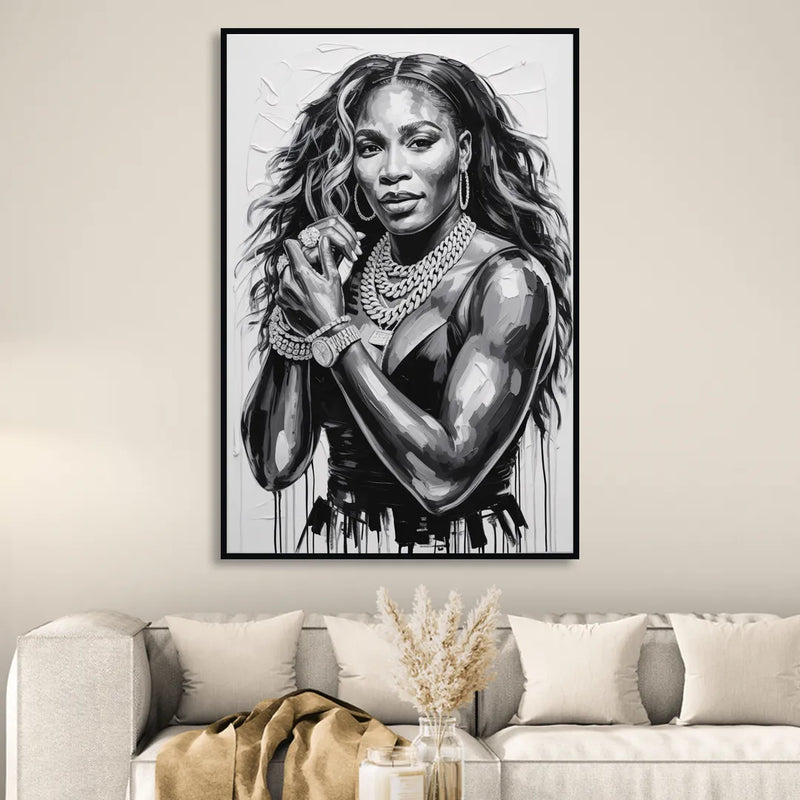 Grand Slam Living Room - Black Canvas Wall Art