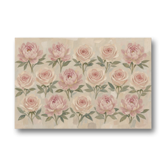 Grandmillennial Wall Art of Peonies and Garden Roses - Canvas Wall Art - Front