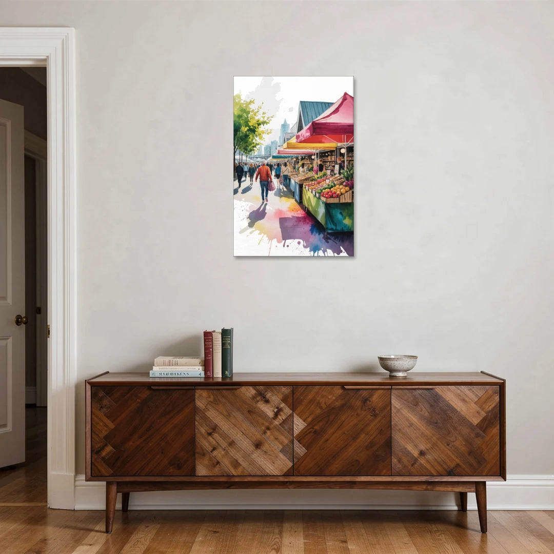 Granville Island Market - Canvas Wall Art - Coffee Table - 24x36