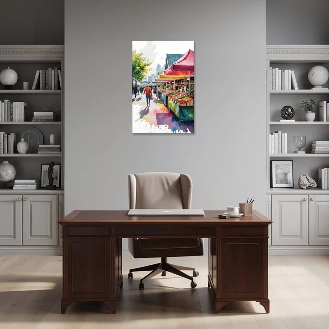 Granville Island Market - Canvas Wall Art - Office - 24x36