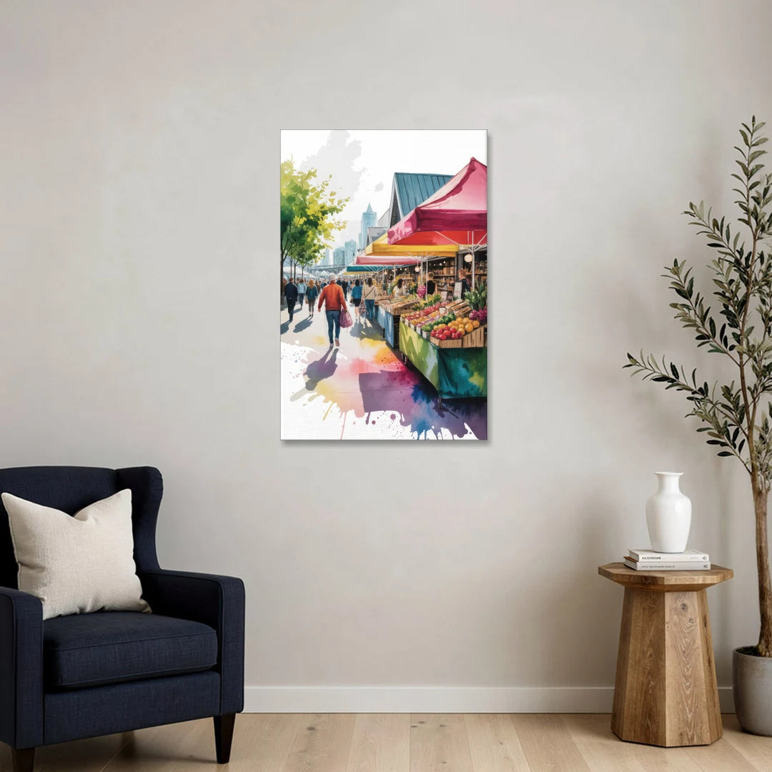 Granville Island Market - Canvas Wall Art - Sofa - 24x36