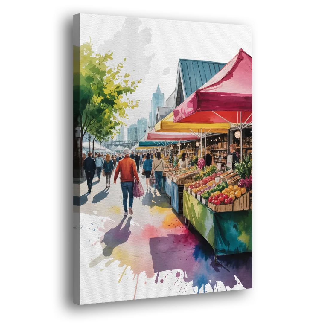 Granville Island Market Side - Canvas Wall Art