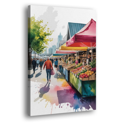 Granville Island Market Side - Canvas Wall Art