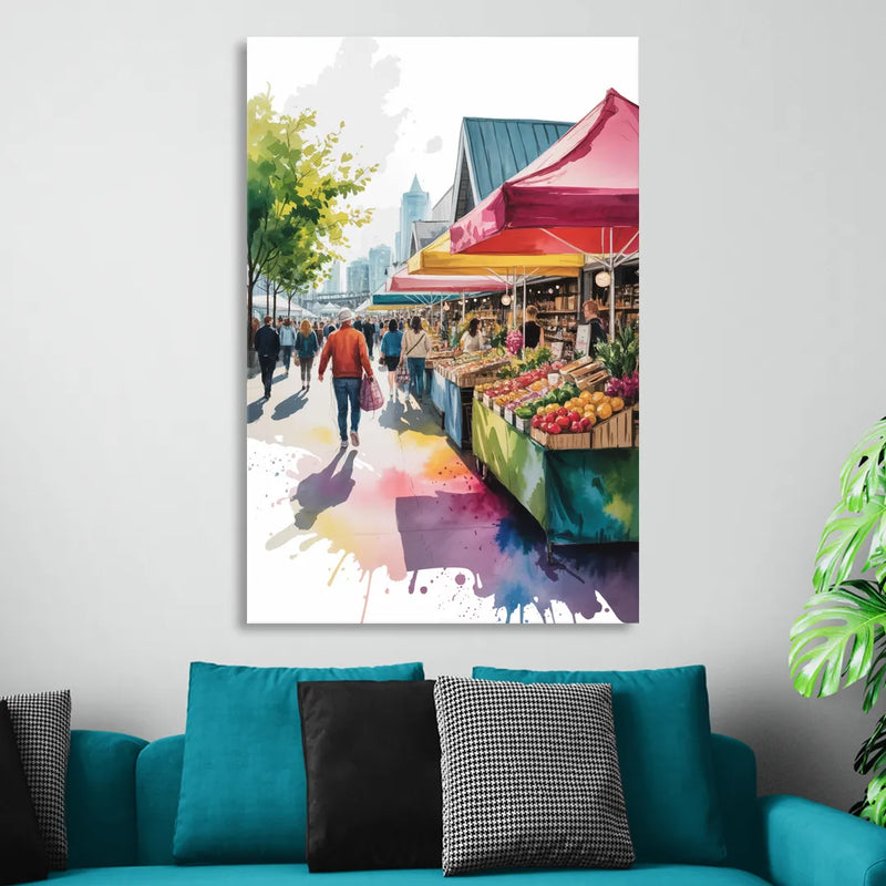 Granville Island Market Sitting Room - Canvas Wall Art