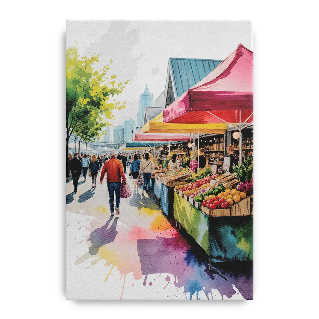 Granville Island Market Front - Canvas Wall Art