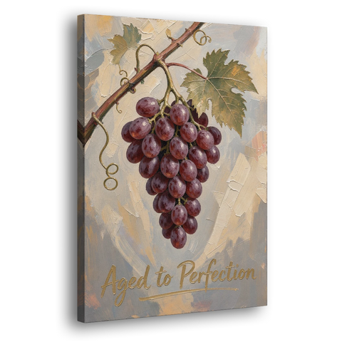 Grape Vine Wall Art Aged to Perfection - Canvas Wall Art - Side