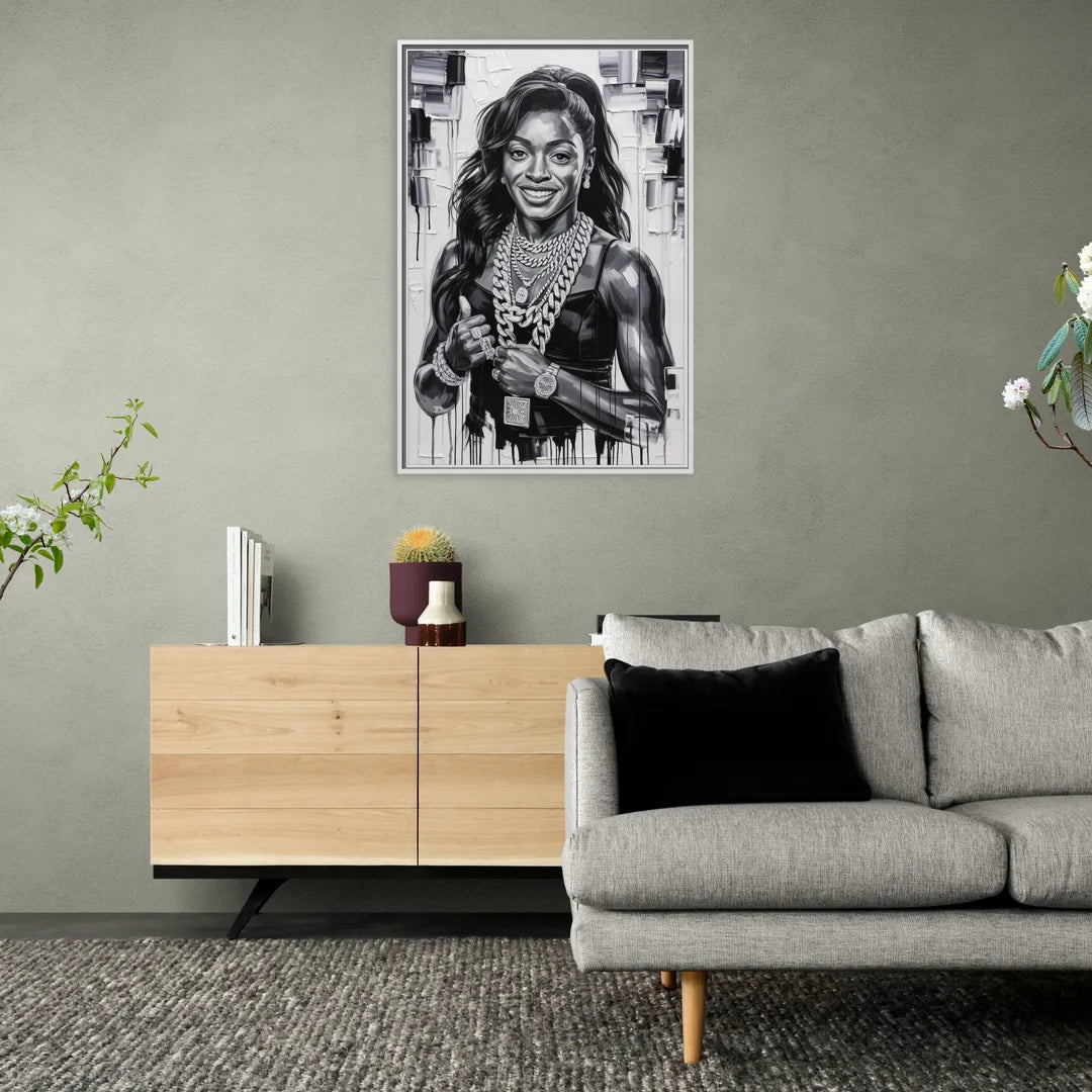 Gravity Defied 2.0 - Living Room White Frame Canvas